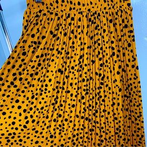 Easel Leopard Print MIDI pleated skirt